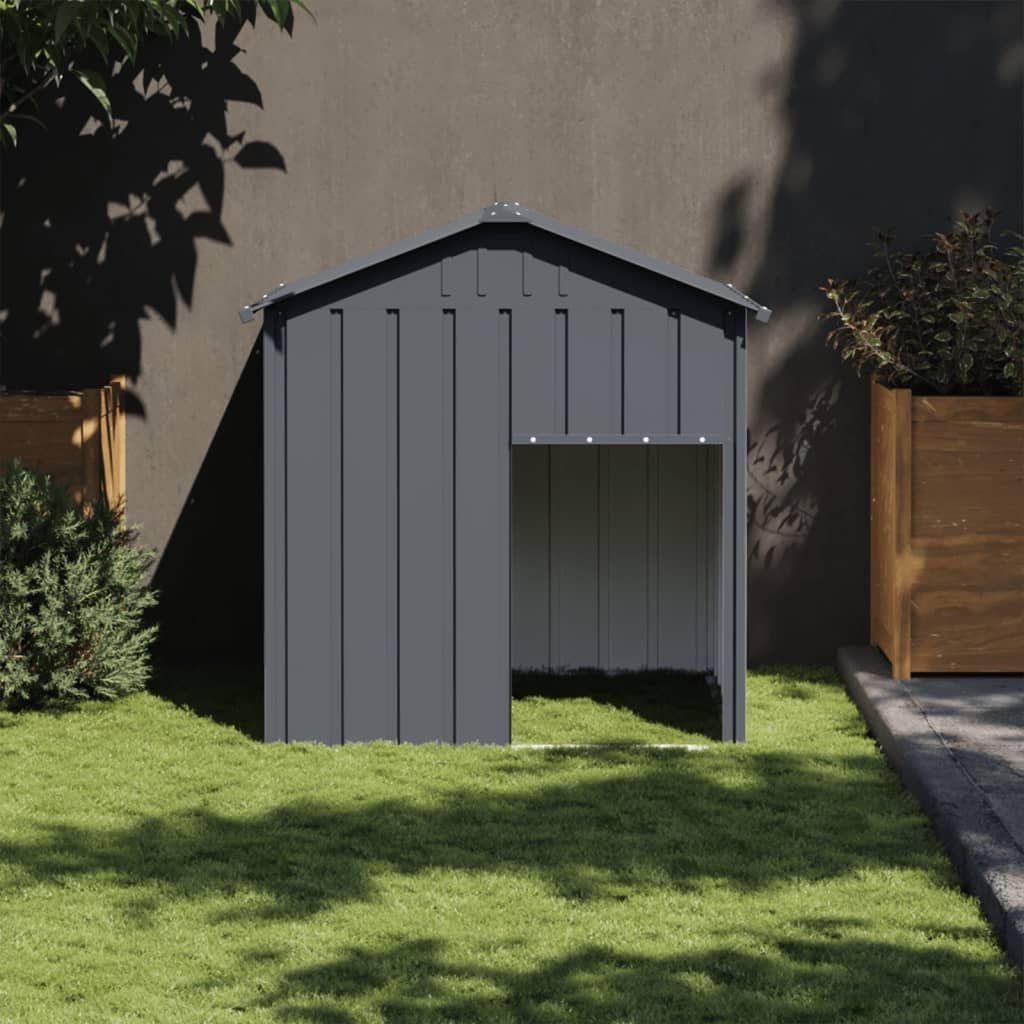 Dog House with Roof Anthracite 46.1"x40.6"x48.4" Galvanized Steel Dog House with Roof Anthracite 46.1"x40.6"x48.4" Galvanized Steel
