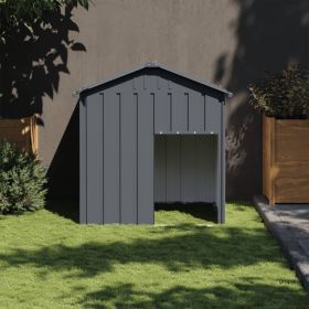 Dog House with Roof Anthracite 46.1"x40.6"x48.4" Galvanized Steel Dog House with Roof Anthracite 46.1"x40.6"x48.4" Galvanized Steel
